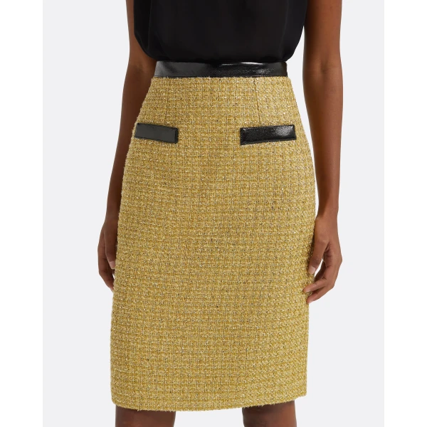 Lucas Midi Skirt in Yellow Gold - Image 4
