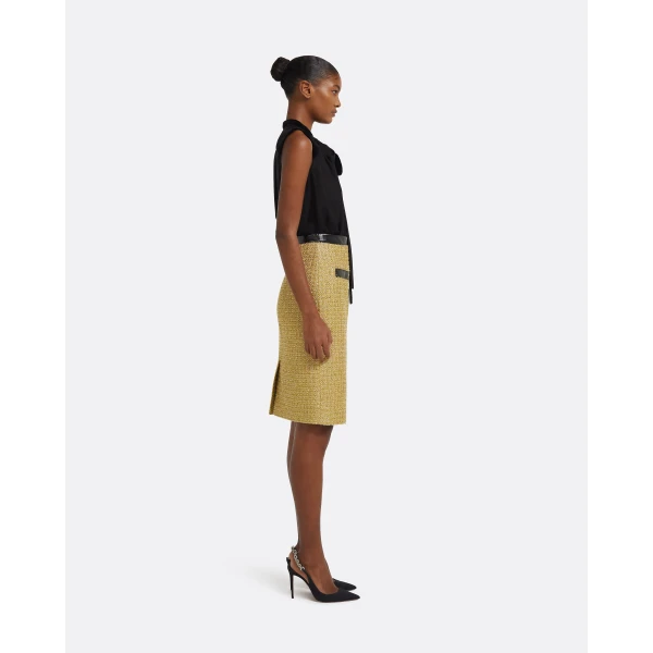Lucas Midi Skirt in Yellow Gold - Image 5