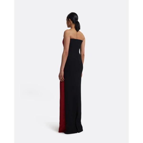 Misaki Long Dress in Swinton on Black - Image 3