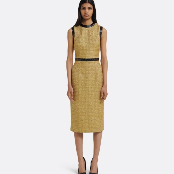 Safiyaa Peyton Midi Dress in Yellow Gold, view 2