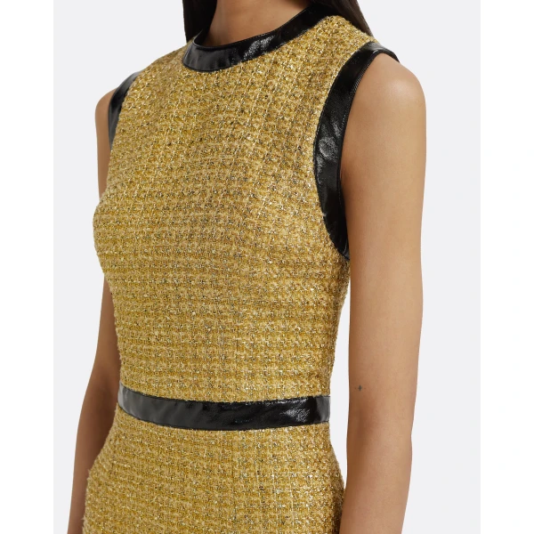Peyton Midi Dress in Yellow Gold - Image 4