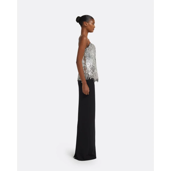 Regan Long Dress in Black with Crystal - Image 5