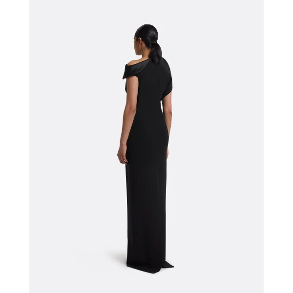 Relena Long Dress in Black with Crystal - Image 3