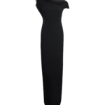 Relena Long Dress in Black with Crystal