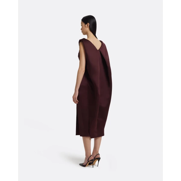 Rika Midi Dress in Wine - Image 3