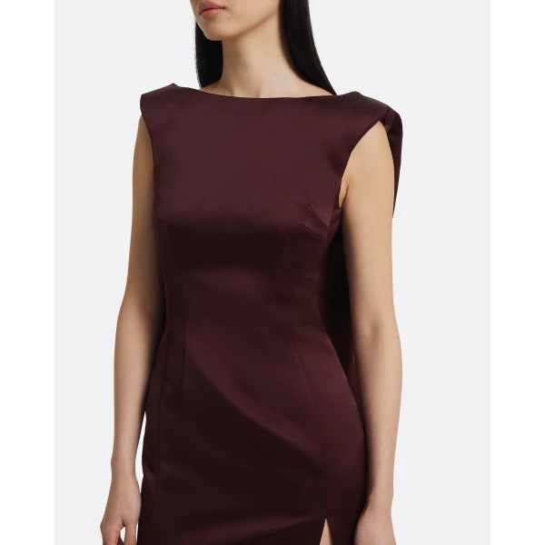 Rika Midi Dress in Wine - Image 4