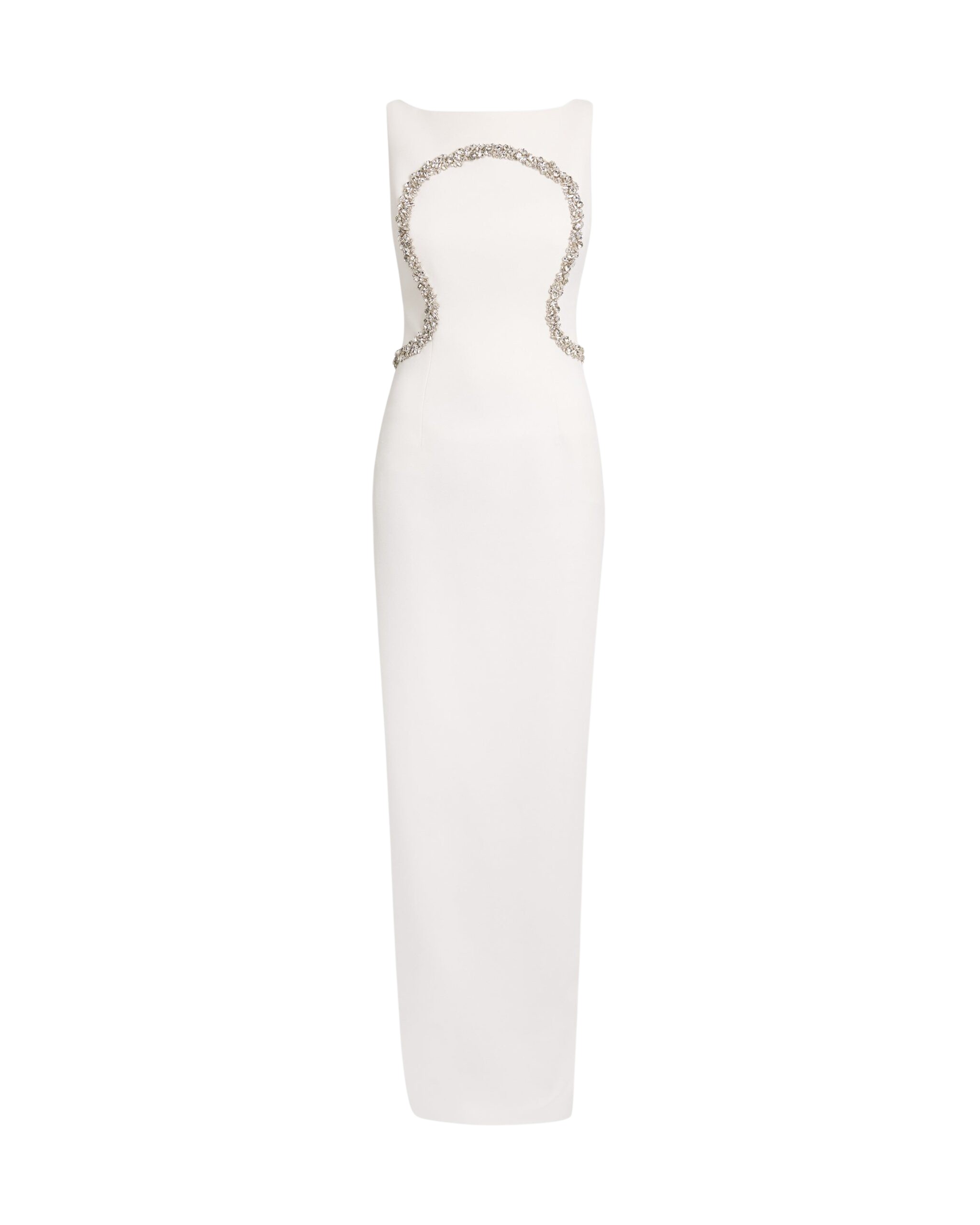 Safiyaa-Riley-Long-Dress-in-Ivory-with-Crystal-Embellishment-Coveti-scaled27658_nobg Riley Long Dress in Ivory with Crystal Embellishment - Image 1