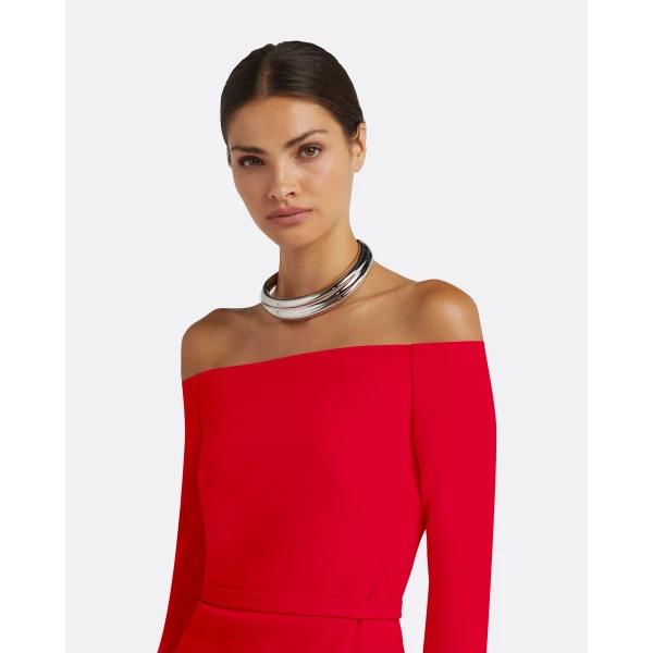 Rory Cherry Red Long Dress - Image 4