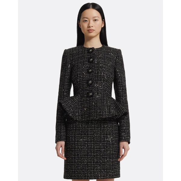 Tomomi Jacket in Black & Gold with Black Pearl - Image 2