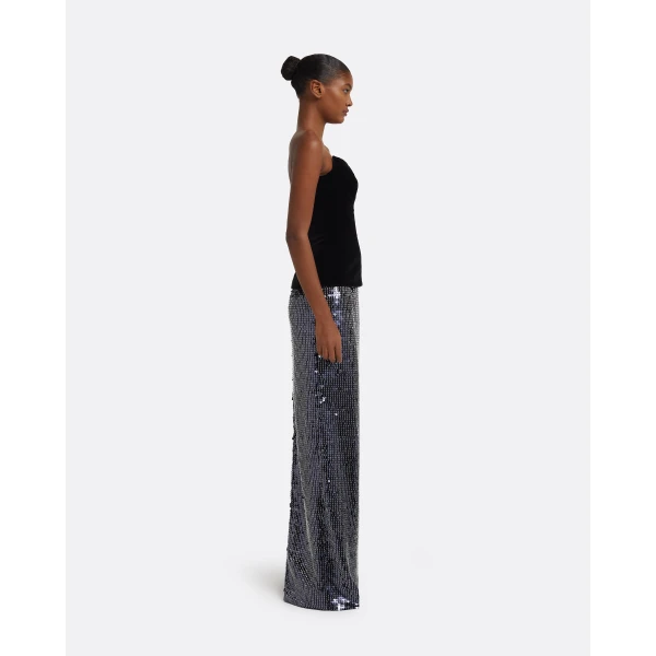 Vick Long Skirt in Navy & Silver - Image 4
