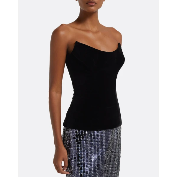 Vick Long Skirt in Navy & Silver - Image 5