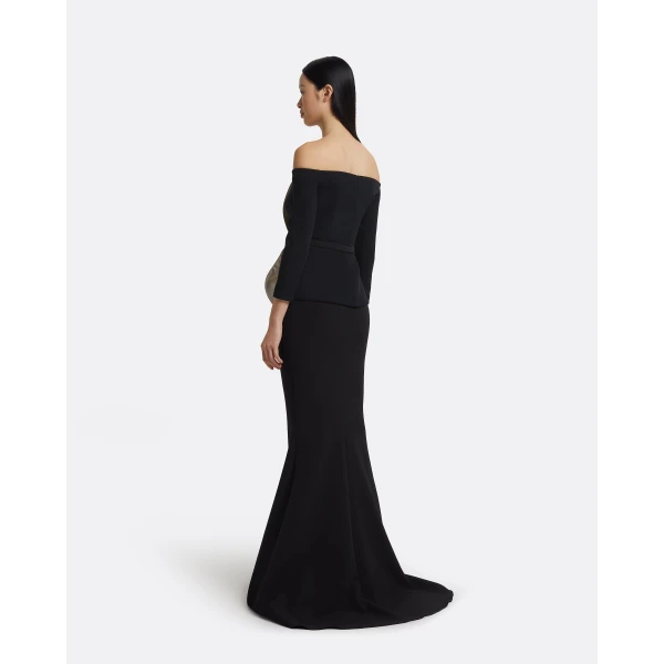 Yuka Top in Ivory On Black - Image 4