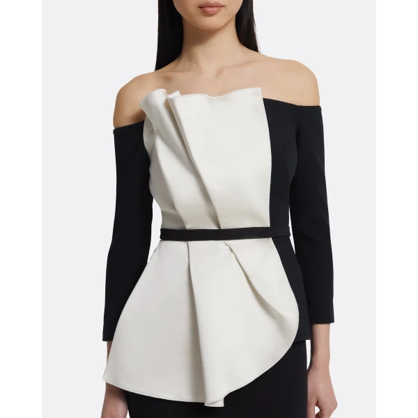 Yuka Top in Ivory On Black - Image 5