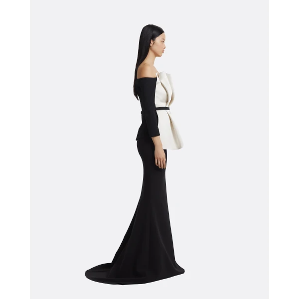 Yuka Top in Ivory On Black - Image 6
