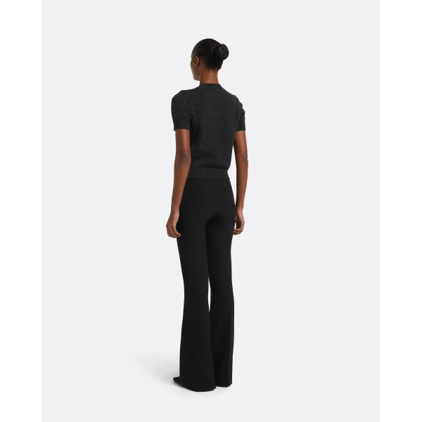 Zade Knitted T-Shirt in Black Melange - Image 3