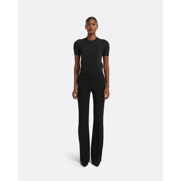 Zade Knitted T-Shirt in Black Melange - Image 5