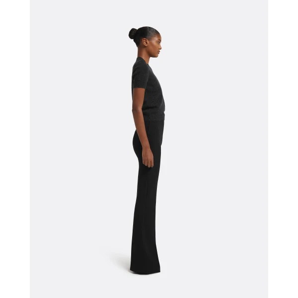 Zade Knitted T-Shirt in Black Melange - Image 6