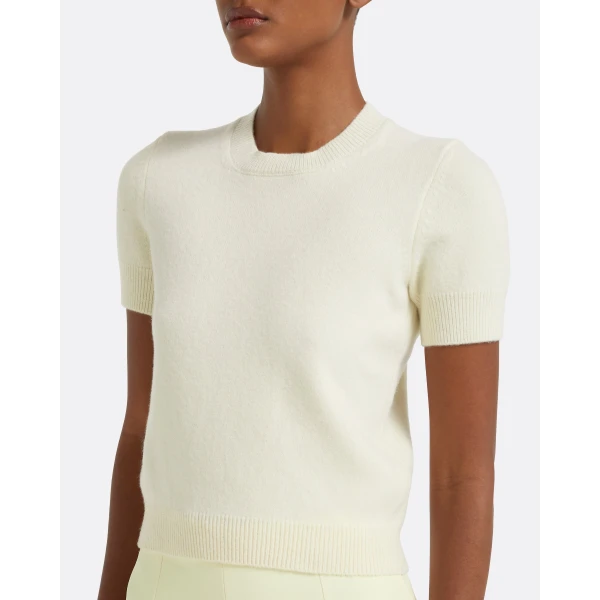 Zade Knitted T-Shirt in Ivory - Image 4