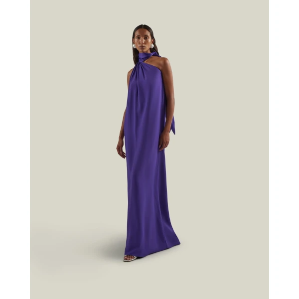 Luxury Taller Marmo dress in satin with feather trim – shop Luxury Shoes 