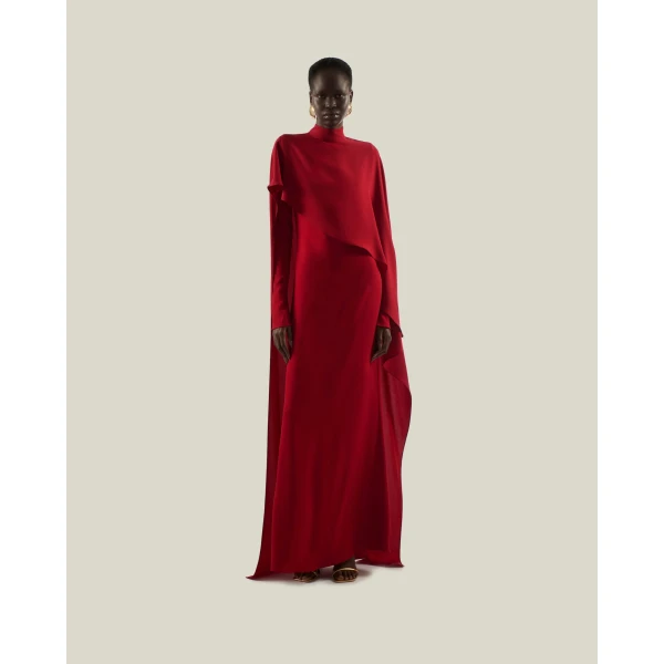 Luxury Taller Marmo dress in satin with feather trim – shop Luxury Shoes 