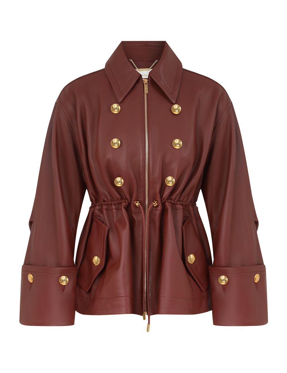 Zimmermann Rebellion Leather Crop Trench Jacket