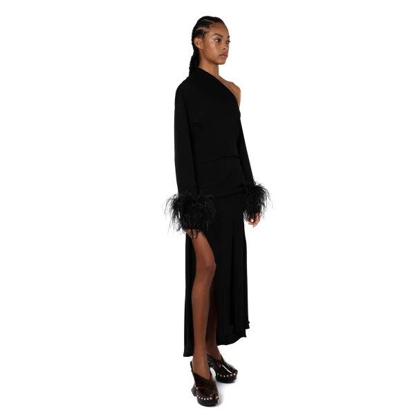 Elevate your elegance in this 16Arlington  from the luxury feather dress edit