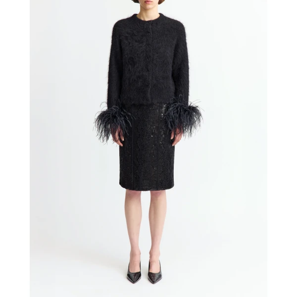 Elevate your elegance in this 16Arlington  from the luxury feather dress edit