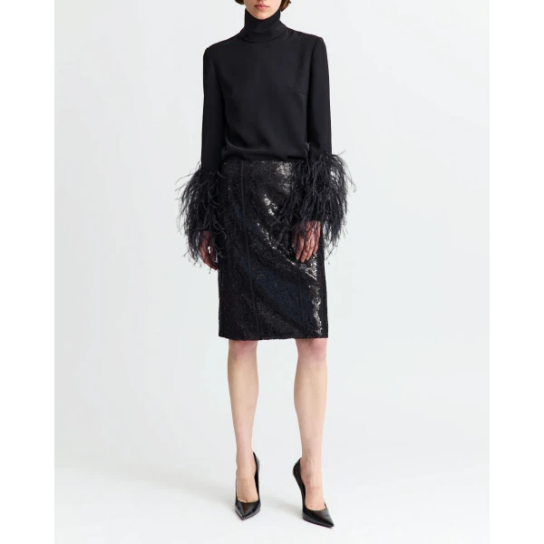 Elevate your elegance in this 16Arlington  from the luxury feather dress edit