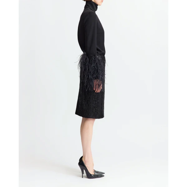 Elevate your elegance in this 16Arlington  from the luxury feather dress edit