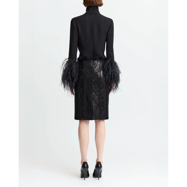 Elevate your elegance in this 16Arlington  from the luxury feather dress edit