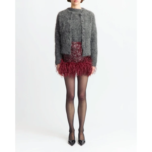 Elevate your elegance in this 16Arlington  from the luxury feather dress edit