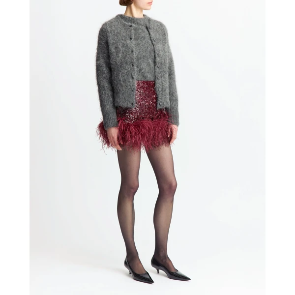 Elevate your elegance in this 16Arlington  from the luxury feather dress edit