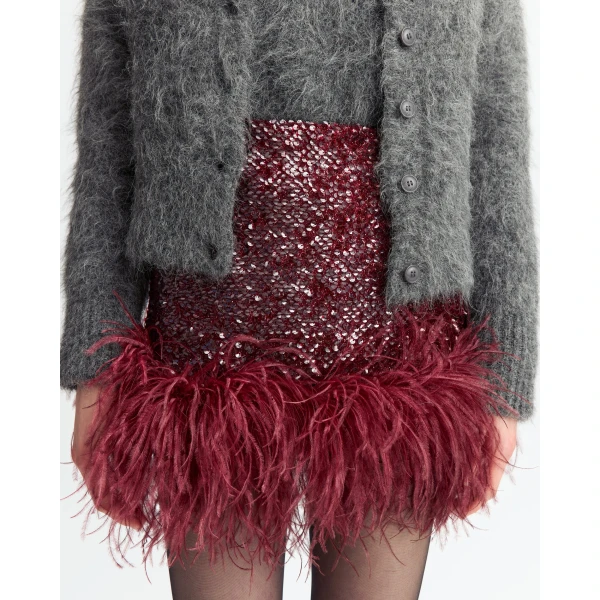 Elevate your elegance in this 16Arlington  from the luxury feather dress edit