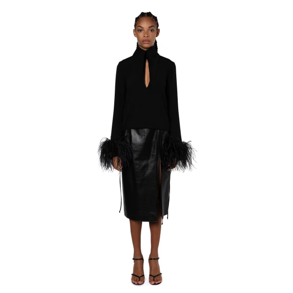 Elevate your elegance in this 16Arlington  from the luxury feather dress edit