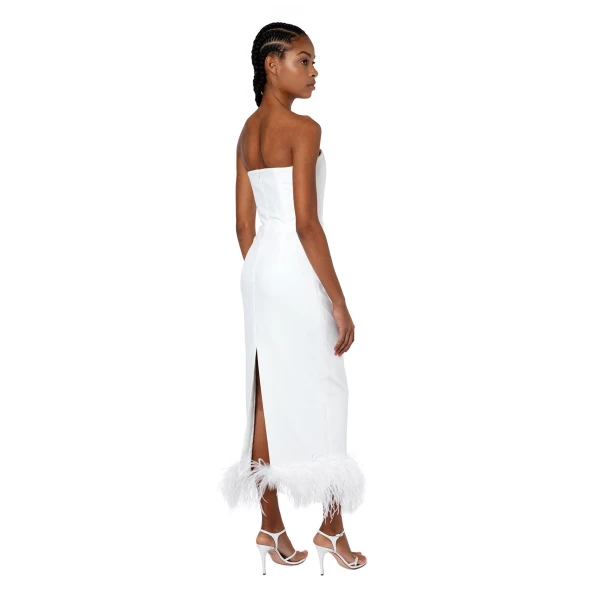 Elevate your elegance in this 16Arlington  from the luxury feather dress edit