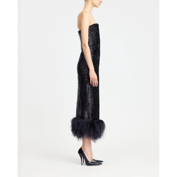 Elevate your elegance in this 16Arlington  from the luxury feather dress edit