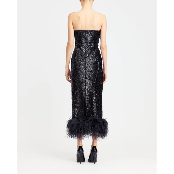 Elevate your elegance in this 16Arlington  from the luxury feather dress edit