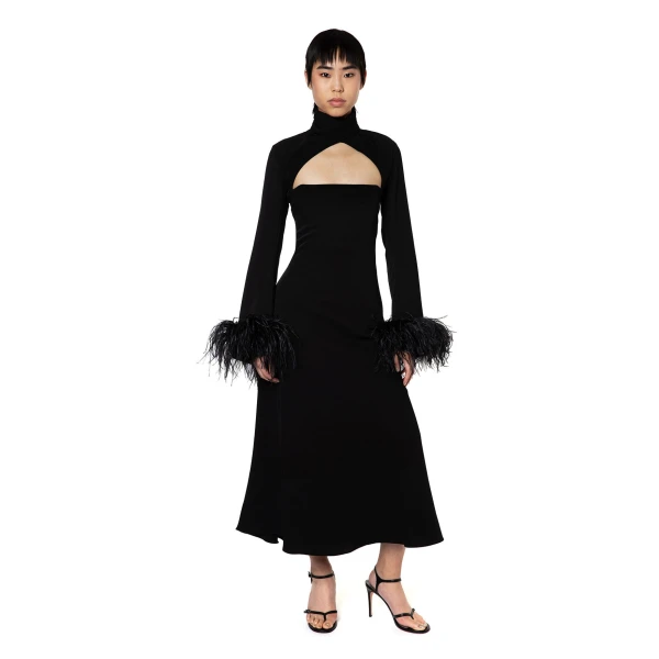 Elevate your elegance in this 16Arlington  from the luxury feather dress edit
