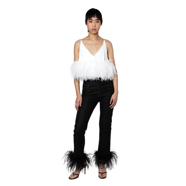 Elevate your elegance in this 16Arlington  from the luxury feather dress edit
