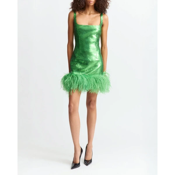 Elevate your elegance in this 16Arlington  from the luxury feather dress edit