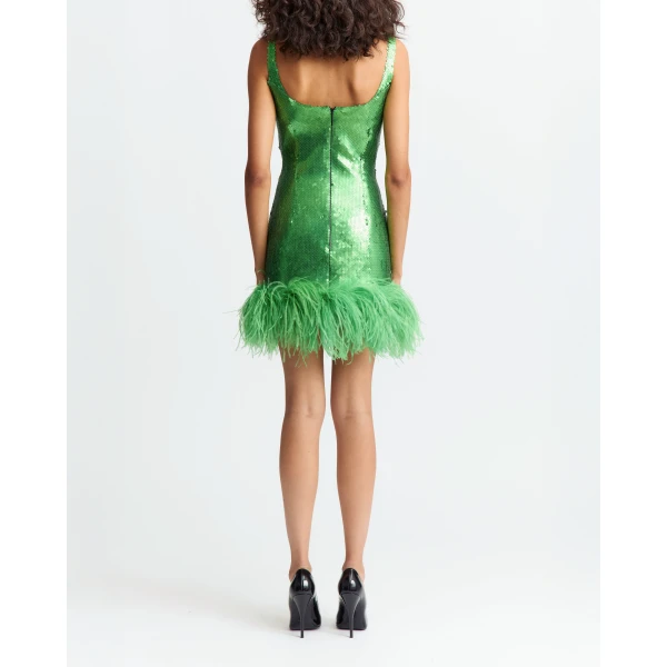 Elevate your elegance in this 16Arlington  from the luxury feather dress edit