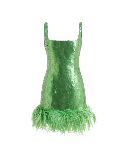 Elevate your elegance in this 16Arlington  from the luxury feather dress edit