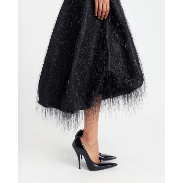 Elevate your elegance in this 16Arlington  from the luxury feather dress edit