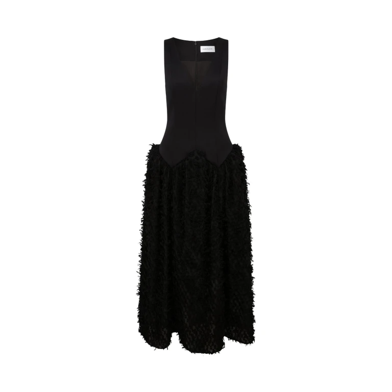 Elevate your elegance in this 16Arlington  from the luxury feather dress edit