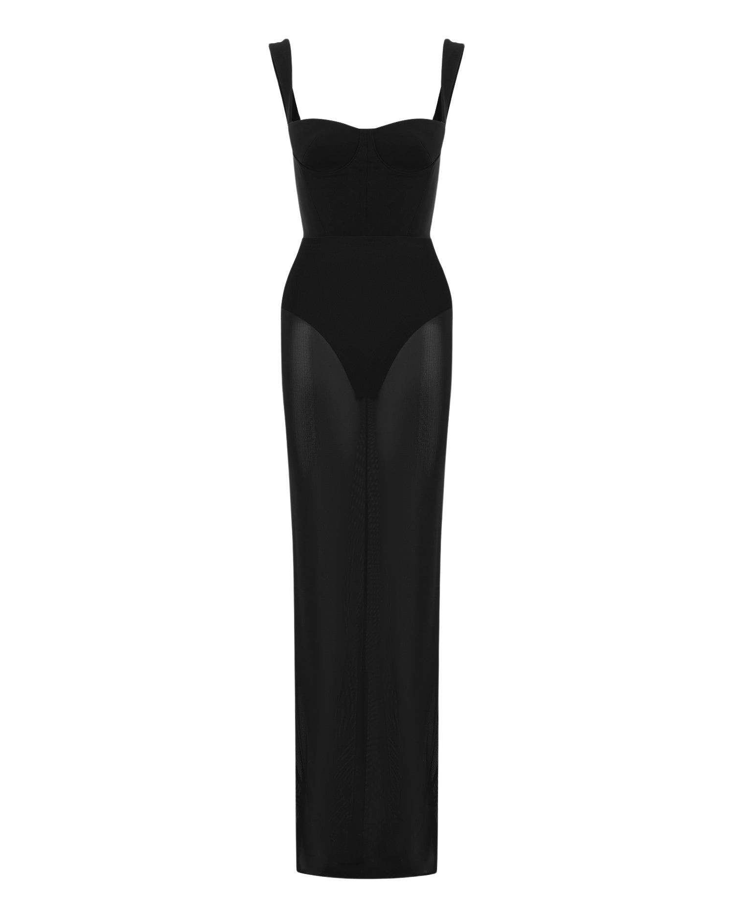 Alex Perry Cupped Column in Stretch Mesh Dress