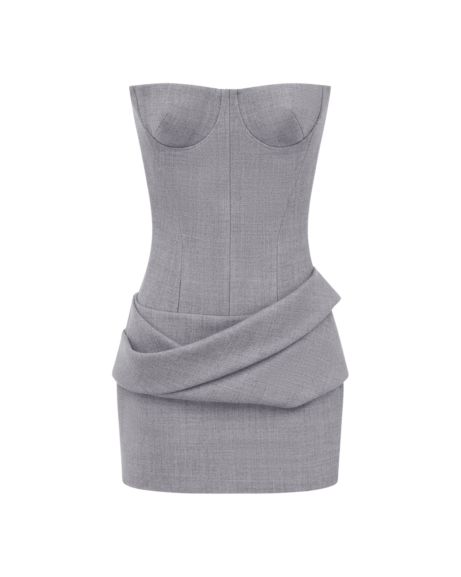 Alex Perry Longline Corset Mini Dress in Wool Suiting