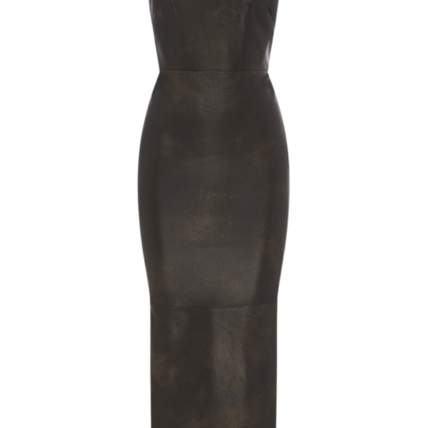 Alex Perry Strapless Dress in Leather