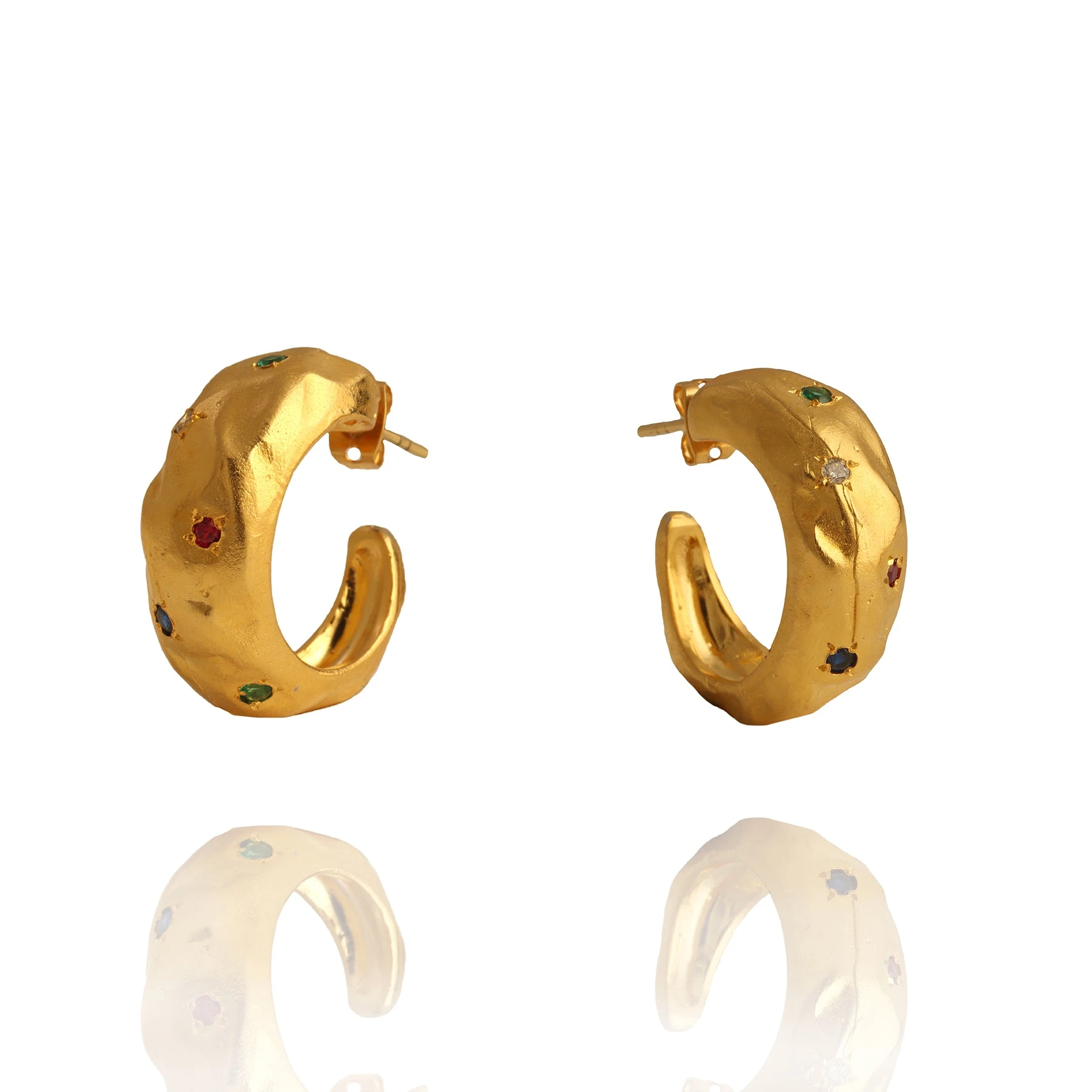 Alexandra Hakim Chunky Gem Hoops designer jewelry designer jewelry