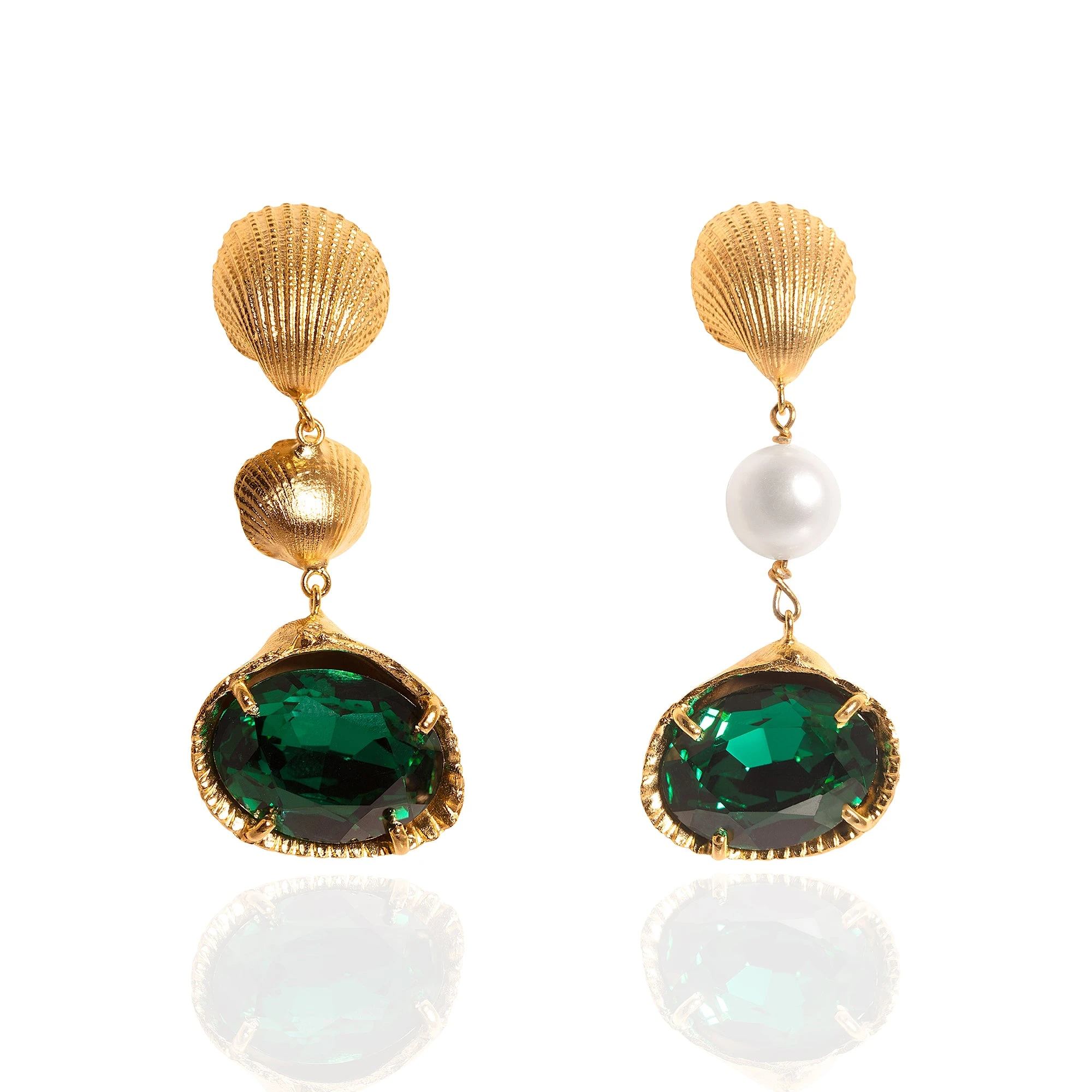 Alexandra Hakim Clam Shell Earrings designer jewelry designer jewelry