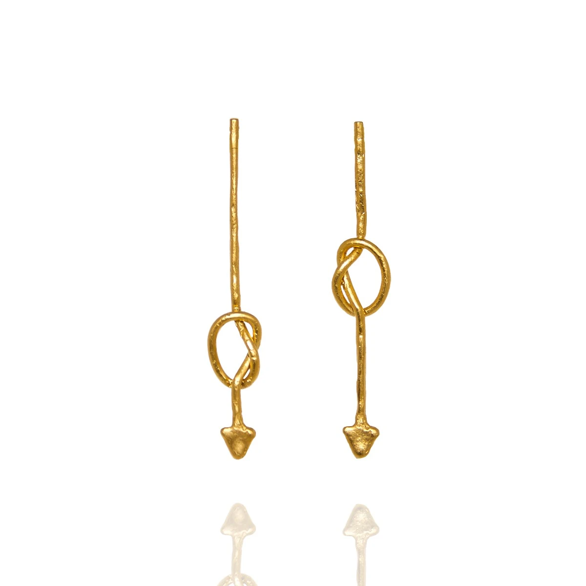 Alexandra-Hakim-Golden-Knotted-Arrow-Earrings-116594_nobg designer jewelry